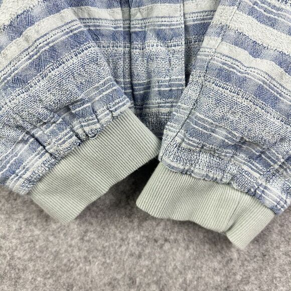 Marrakech Anthropologie Felina Blue Bomber Jacket Womens XL Textured Zip Snap - Picture 7 of 16